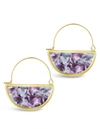 Sterling Forever Resin Half Moon Dangle Earrings In Multi