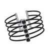 ALOR Alor Stainless Steel and 18K White Gold Black Onyx Wide Black Cable Bracelet