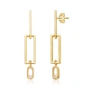 RACHEL GLAUBER 14K GOLD PLATED CUBIC ZIRCONIA DROP EARRINGS