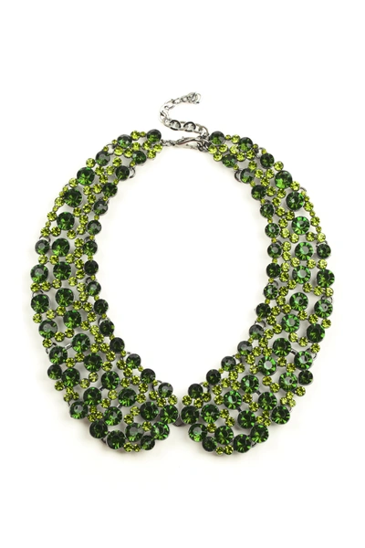 Eye Candy La Luxe Collection Crystal Diana Statement Collar Necklace In Green