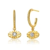 Rachel Glauber 14k Gold Plated Open Hoop In White