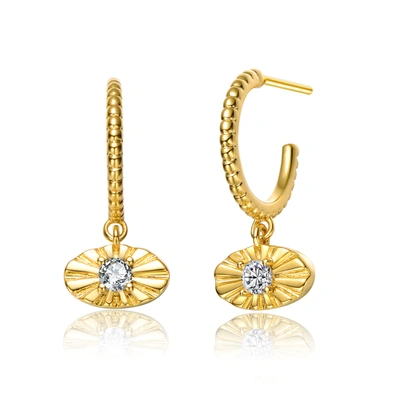 Rachel Glauber 14k Gold Plated Open Hoop In White