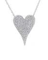 Diana M. Fine Jewelry 14k 0.43 Ct. Tw. Diamond Heart Necklace In Silver