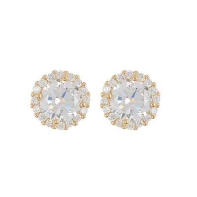 Adornia Swarovski Crystal Halo Earrings Gold In Yellow