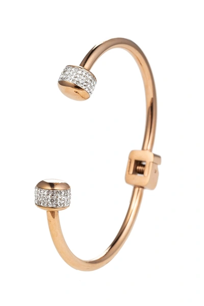 Eye Candy La The Luxe Collection Titanium Cz Maya Cuff Bracelet In Gold