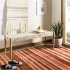 Safavieh Bandelier Leather Weave Bench In White