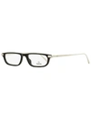 Omega Unisex Rectangular Eyeglasses Om5012 01a Black/palladium 52mm In White