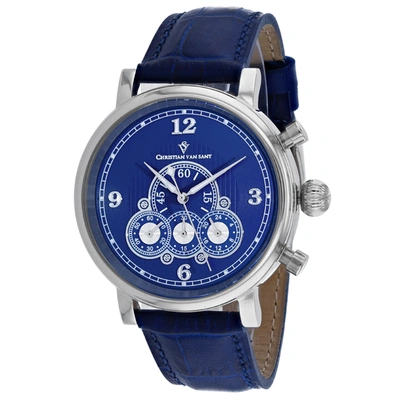 Christian Van Sant Men's Blue Dial Watch