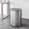 HAPPIMESS CONNOR RECTANGULAR 13-GALLON TRASH CAN WITH SOFT-CLOSE LID AND FREE MINI TRASH CAN