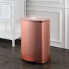 HAPPIMESS CONNOR RECTANGULAR 13-GALLON TRASH CAN WITH SOFT-CLOSE LID AND FREE MINI TRASH CAN