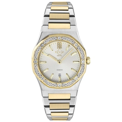 Gv2 Palmanova Women's Watch Silver Dial Two Tone Yellow Gold Bracelet In White