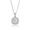 Vir Jewels 1/4 Cttw Lab Grown Diamond Cushion Cluster Pendant Necklace .925 Sterling Silver 1/2 Inch With 18 In In Silver