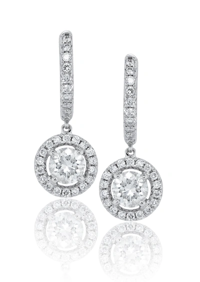 Diana M. 14k White Gold 1.20cts Diamond Hanging Earrings In Silver