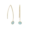 Liv Oliver 18k Gold Sea Green Quartz Drop Earrings In Blue