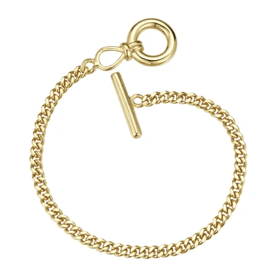 Rachel Glauber 14k Gold Colored Cubic Zirconia Chain Bracelet