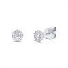 Diana M. 14k White Gold Halo 0.24ct Diamond Studs In Silver