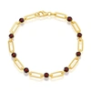Simona Sterling Silver 5mm Round Paperclip Bracelet In Red