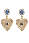 Eye Candy La Corazón Statement Earrings - Blue In Blue