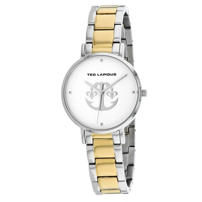 Ted Lapidus Women's Silver Dial Watch In Two Tone  / Gold Tone / Silver