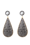 Eye Candy La Duchess Pearl And Hematite Teardrop Statement Earring In Grey