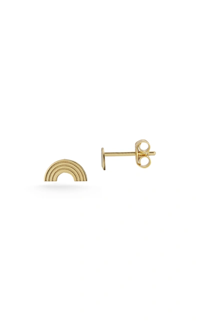 Ember Fine Jewelry 14k Italian Gold Rainbow Stud Earrings In White