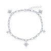 Simona Sterling Silver North Star Cz Paperclip Bracelet