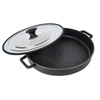 MASTERPAN Stovetop Oven Grill Pan With Heat-In Steam-Out Lid, Non-Stick Cast Aluminum, 12"