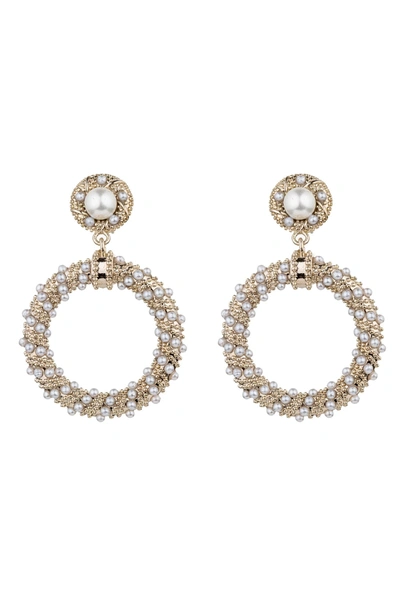 Eye Candy La Hauser Cz Crystal Loop Earrings In Gold