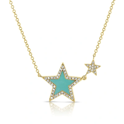 Sabrina Designs 14k Gold & Diamond Turquoise Star Necklace In Yellow