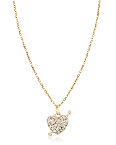 Ariana Rabbani Diamond Heart & Arrow Necklace In Gold