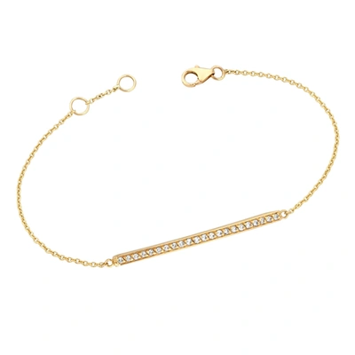 Ariana Rabbani Diamond Bar Bracelet (long) Yellow Gold In White