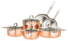 VIKING Viking Copper Clad 3-Ply Hammered 10 Piece Cookware Set