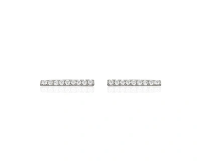 Ariana Rabbani Bar Earrings (small) White Gold In Silver