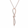 Vir Jewels 1/6 Cttw Diamond Knot Pendant In 14k White And Rose Gold With Chain In White