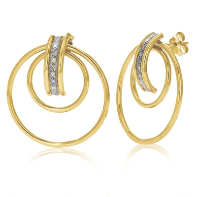 Vir Jewels 1/10 Cttw Diamond Hoop Earrings Yellow Gold Plated Over Sterling Silver In White