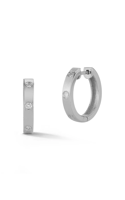 Ember Fine Jewelry 14k Diamond Huggie Earrings In Silver