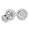 Pompeii3 1.55ct Diamond Studs & Earring Halo Jackets 14k White Gold In Silver