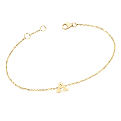 Ariana Rabbani Gold Initial Bracelet In White