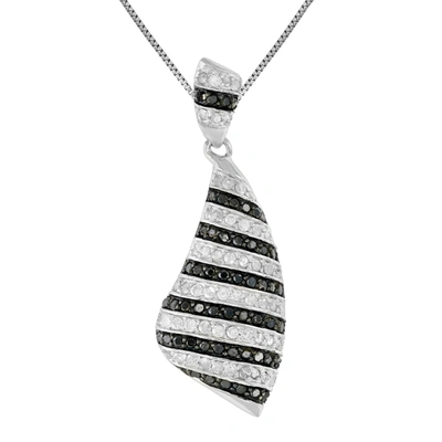 Vir Jewels 1.05 Cttw Black And White Diamond Pendant .925 Sterling Silver With Rhodium In Grey