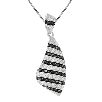 Vir Jewels 1.05 Cttw Black And White Diamond Pendant .925 Sterling Silver With Rhodium