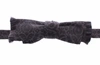 Dolce & Gabbana Gray Black Wool Silk Bow Tie In Grey