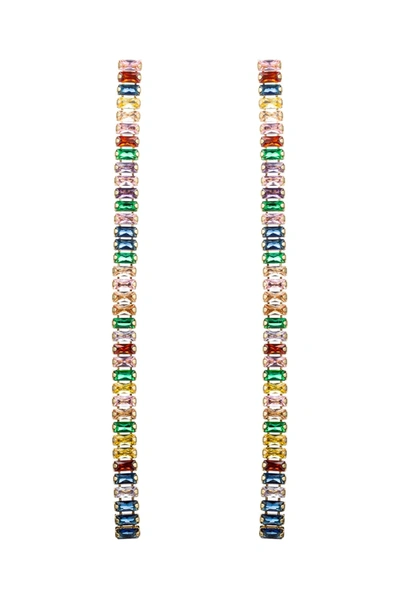 Eye Candy La Rainbow Cz Earrings In Multi