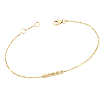 Ariana Rabbani Diamond Bar Bracelet (small) Yellow Gold In White