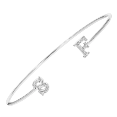 Vir Jewels 0.15 Cttw Diamond Bangle Bracelet .925 Sterling Silver Rhodium San Francisco