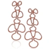 Suzy Levian Cz Flower Drop Dangle Earrings In Pink