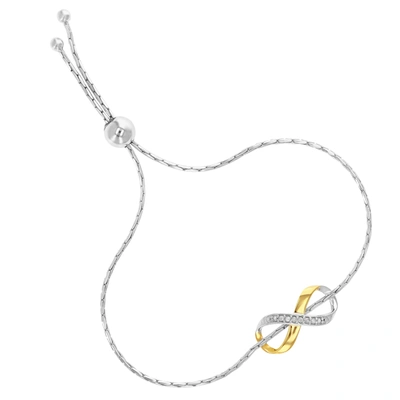 Vir Jewels 1/20 Cttw Diamond Bracelet Yellow Gold Plated Over .925 Sterling Silver Infinity - Yellow