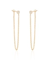 Ariana Rabbani Bezel-set Diamond Chain Earrings (3" Drop) Yellow Gold In White