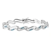 Vir Jewels 1/2 Cttw Blue Diamond Tennis Bracelet .925 Sterling Silver With Rhodium Infinity In Silver