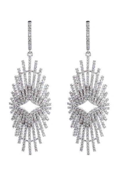 Eye Candy La Emma Silver Cz Crystal Drop Earring