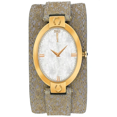 Jivago Women's White Mop Dial Watch In Brown / Gold Tone / Mother Of Pearl / White